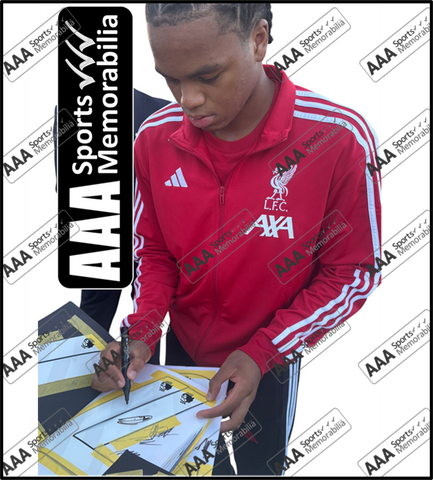 Rio Ngumoha Hand Signed Liverpool 2025-26 Home Shirt in AAA Gift Box