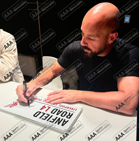 Pepe Reina Hand Signed Anfield Road Sign