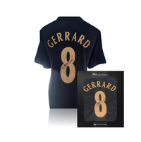 Steven Gerrard Hand Signed Liverpool 2005 Black/Gold #8 Shirt in AAA Gift Box
