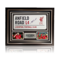 Steven Gerrard Hand Signed ANFIELD ROAD Sign in Deluxe Classic Frame