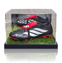 Steven Gerrard Hand Signed BLACK/WHITE/RED Adidas Predator Football Boot In Acrylic Display Case