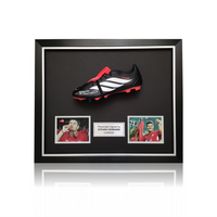 Steven Gerrard Hand Signed BLACK/WHITE/RED Adidas Predator Football Boot In Deluxe Dome Frame