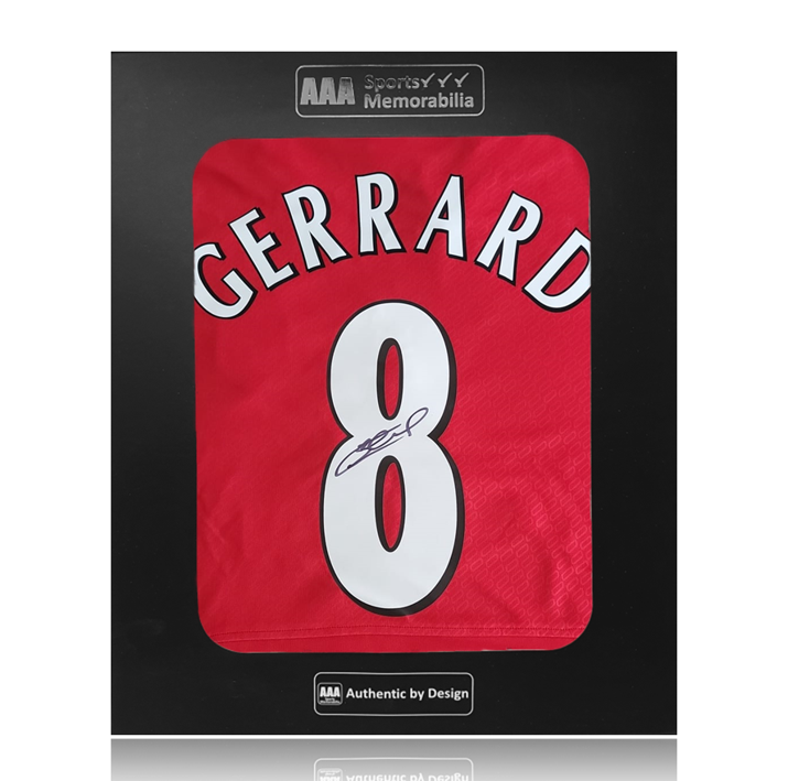 Steven Gerrard Hand Signed Liverpool 2005 ISTANBUL #8 Shirt in AAA Gift Box.