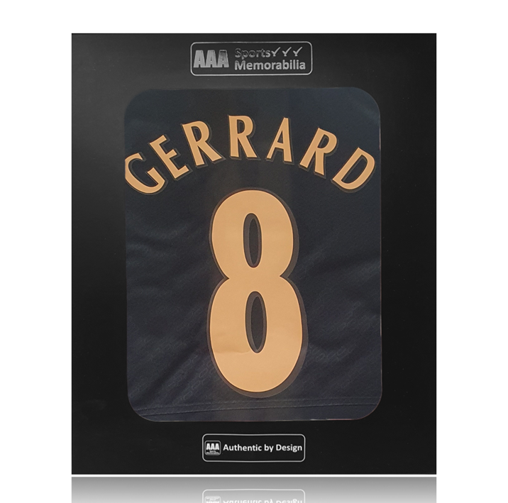 Steven Gerrard Hand Signed Liverpool 2005 Black/Gold #8 Shirt in AAA Gift Box