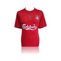 Steven Gerrard Hand Signed Liverpool 2005 ISTANBUL #8 Shirt in Deluxe Classic Frame