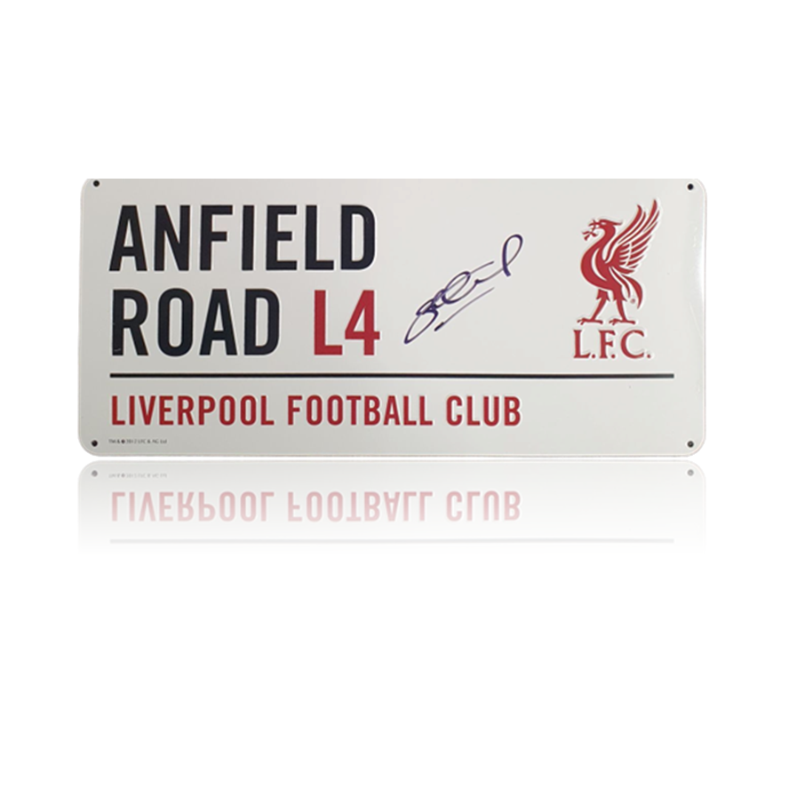 Steven Gerrard Hand Signed ANFIELD ROAD Sign in Deluxe Classic Frame