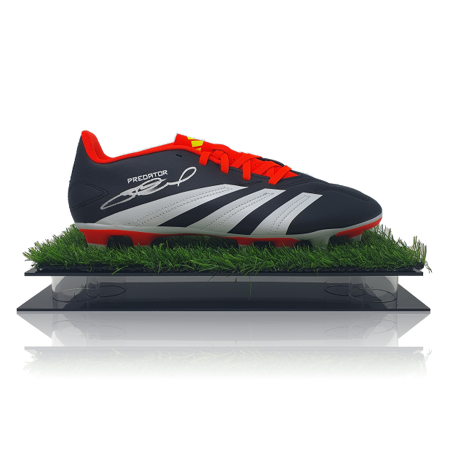 Steven Gerrard Hand Signed BLACK/WHITE/RED Adidas Predator Football Boot In Acrylic Display Case