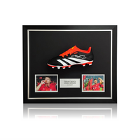 Steven Gerrard Hand Signed BLACK/WHITE/RED Adidas Predator Football Boot In Deluxe Dome Frame