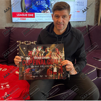 Steven Gerrard Hand Signed 12" X 16" CUP GOALS Montage