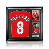 Steven Gerrard Hand Signed #8 Presentation in Deluxe Classic Frame