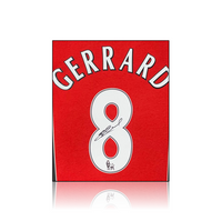 Steven Gerrard Hand Signed #8 Presentation in Deluxe Classic Frame