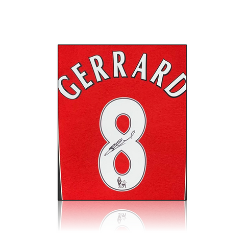 Steven Gerrard Hand Signed #8 Presentation in Deluxe Classic Frame