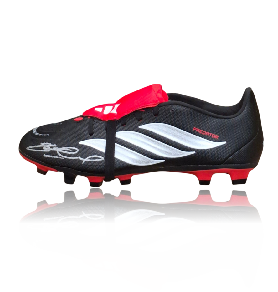 Steven Gerrard Hand Signed BLACK/WHITE/RED Adidas Predator Football Boot In AAA Gift Box