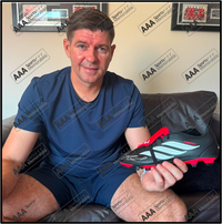 Steven Gerrard Hand Signed BLACK/WHITE/RED Adidas Predator Football Boot In AAA Gift Box
