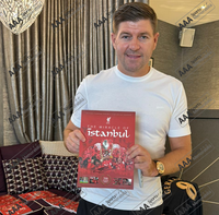 Steven Gerrard Hand Signed ISTANBUL 20th Anniversary Programme in Deluxe Classic Frame