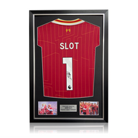 Arne Slot Hand Signed Liverpool 2024-25 #1 Home Shirt In Deluxe Classic Frame