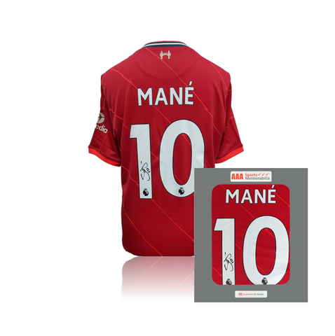 Sadio Mane Hand Signed Liverpool 2021-22 Home Shirt in AAA Gift Box