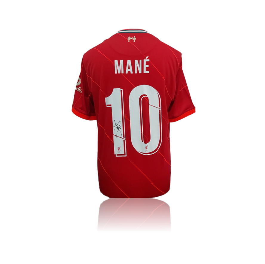 Sadio Mane Hand Signed Liverpool 2021-22 Home Shirt in Deluxe Classic Frame