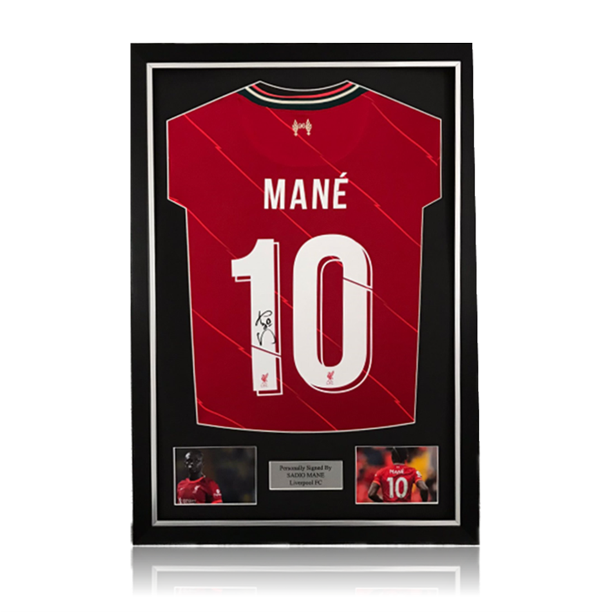 Sadio Mane Hand Signed Liverpool 2021-22 Home Shirt in Deluxe Classic Frame
