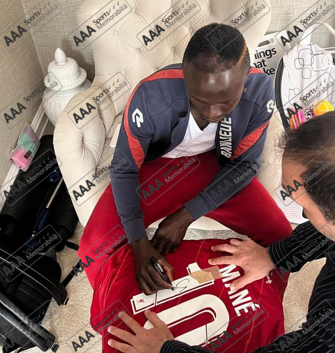 Sadio Mane Hand Signed Liverpool 2021-22 Home Shirt in Deluxe Classic Frame