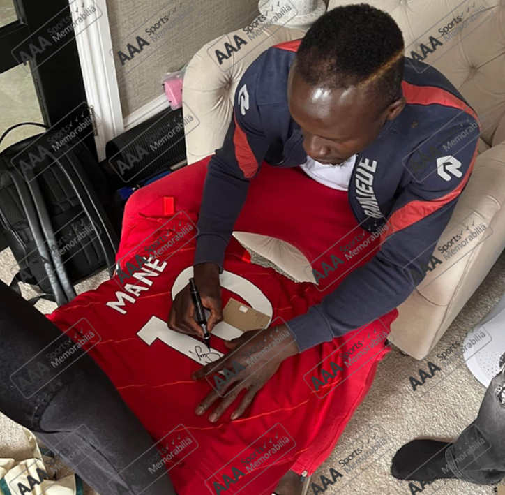 Sadio Mane Hand Signed Liverpool 2021-22 Home Shirt in AAA Gift Box