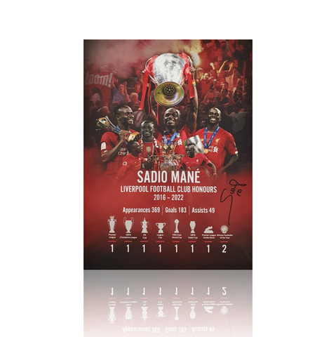 Sadio Mane Hand Signed 12" x 16" Montage