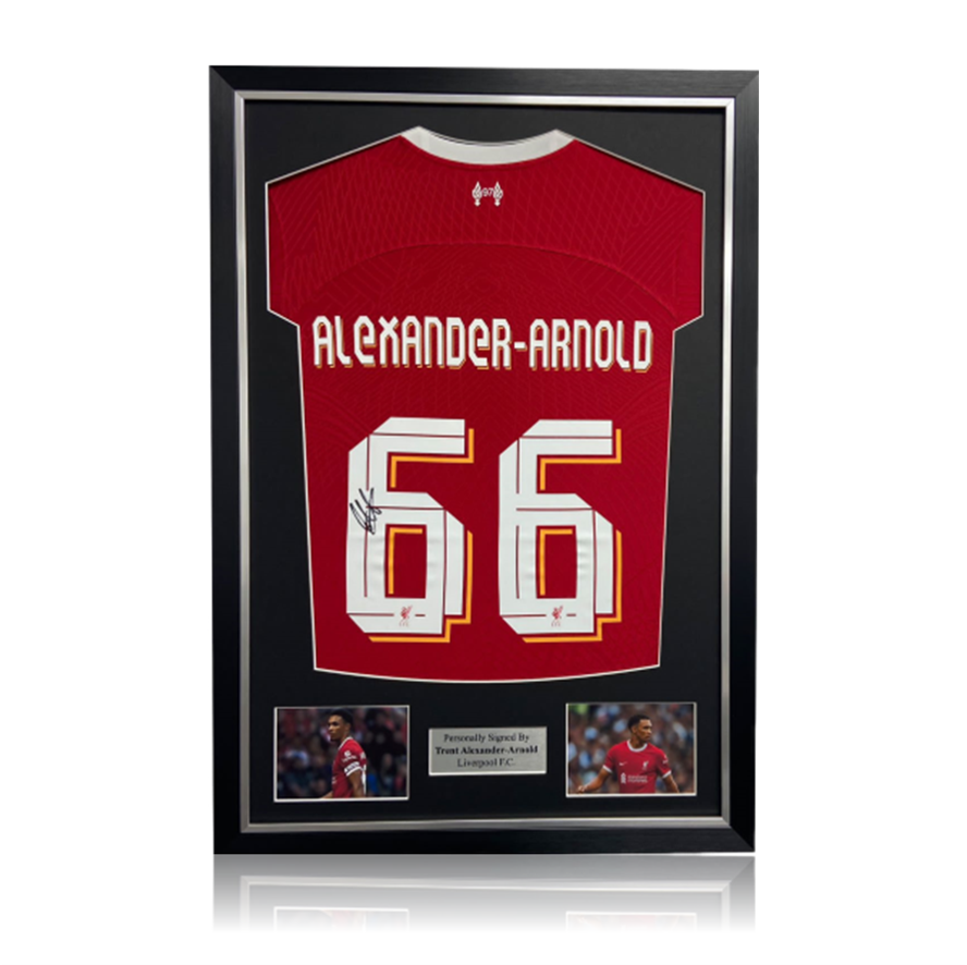 Trent Alexander-Arnold Hand Signed Liverpool 2023-24 Home Shirt in Deluxe Classic Frame