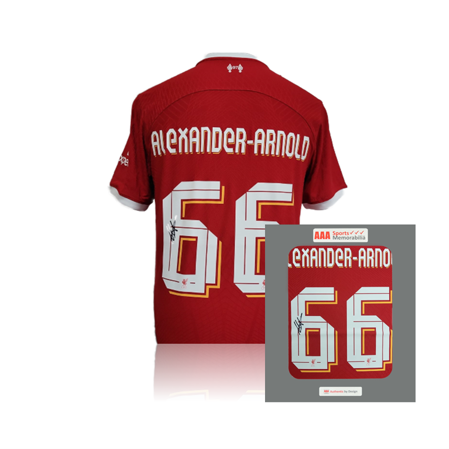 Trent Alexander-Arnold Hand Signed Liverpool 2023-24 Home Shirt in AAA Gift Box