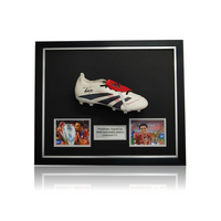 Trent Alexander-Arnold Hand Signed WHITE/BLACK 'PREDATOR' Boot in Deluxe Classic Dome Frame