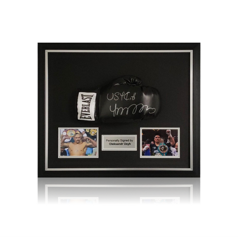 Oleksandr Usyk Hand Signed Black Everlast  Glove in Deluxe Classic Acrylic Dome Frame