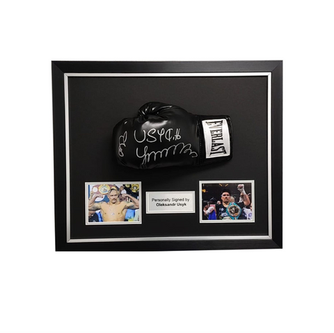 Oleksandr Usyk Hand Signed Black Everlast  Glove in Deluxe Classic Acrylic Dome Frame