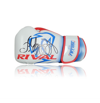 Oleksandr Usyk Hand Signed Red/White/Blue RIVAL Boxing Glove in Deluxe Classic Acrylic Dome Frame