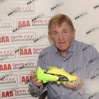 Kenny Dalglish Hand Signed Yellow/Green Puma Football Boot in Deluxe Acrylic Display Case