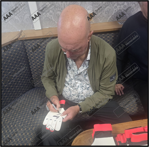Bruce Grobbelaar Hand Signed RED/WHITE/BLACK Goalkeepers Glove.