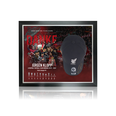 Jurgen Klopp Hand Signed '47' German Flag Cap In Deluxe Classic Dome Frame
