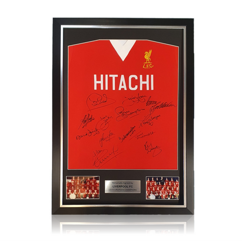 Liverpool FC European Cup Winners Shirt Signed by 13 LFC Legends in Deluxe Classic Frame
