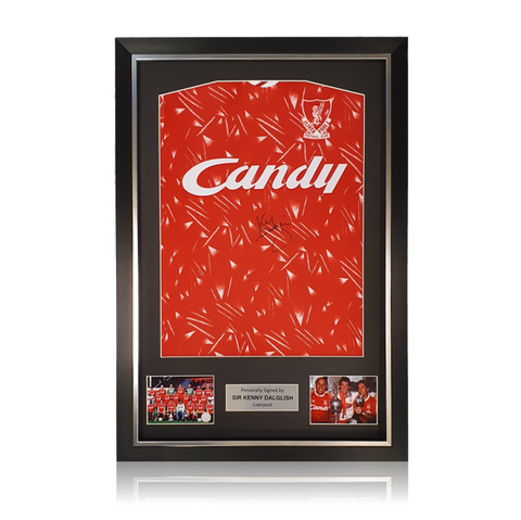 Kenny Dalglish  1989 Liverpool Home Shirt in Deluxe Classic Frame