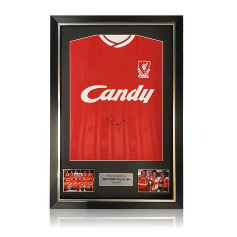 Kenny Dalglish 1990 Liverpool Home Shirt in Deluxe Classic Frame