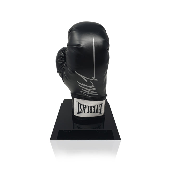 Mike Tyson Hand Signed Black Everlast Boxing Glove in Deluxe Acrylic Display Case
