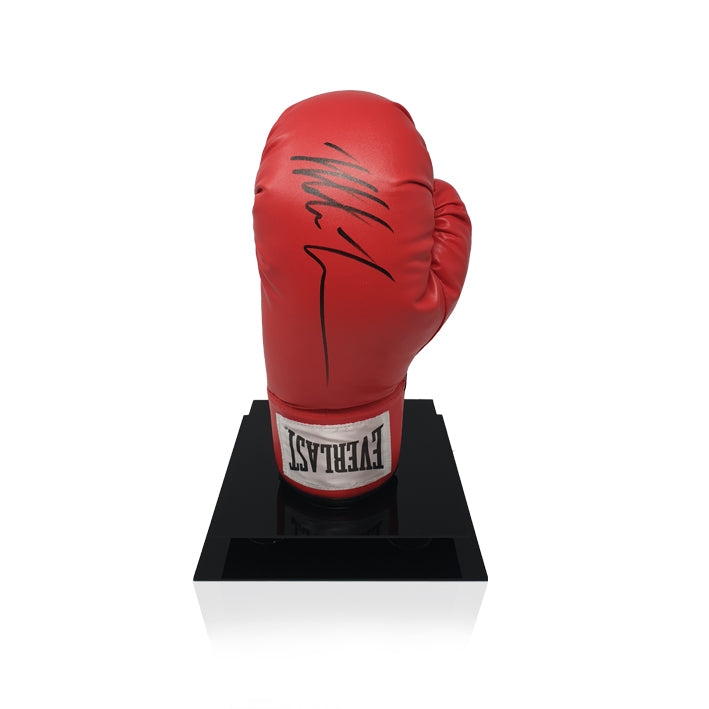 Mike Tyson Hand Signed Red Everlast Boxing Glove in Deluxe Acrylic Display Case