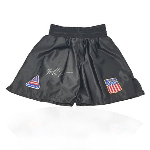 Mike Tyson Hand Signed Black ‘USA’ Boxing Shorts