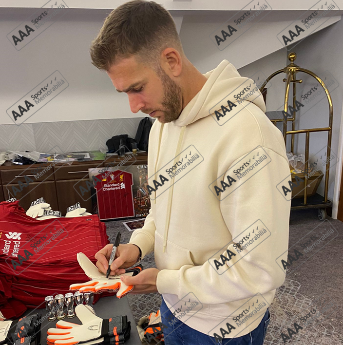 Adrián Hand Signed Orange & White 'HO Soccer' Goalkeepers Glove