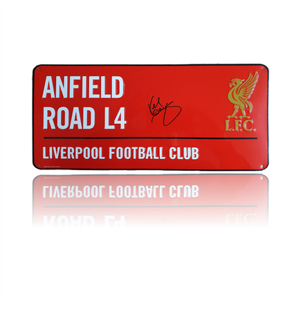 Sir Kenny Dalglish Hand Signed 'Anfield Road' RED Metal Plaque
