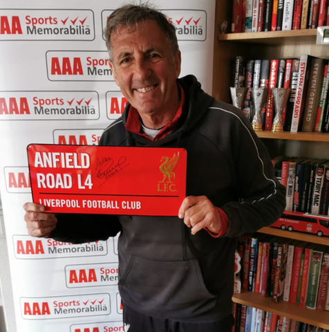 Alan Kennedy Hand Signed RED ‘Anfield Road’ Metal Sign