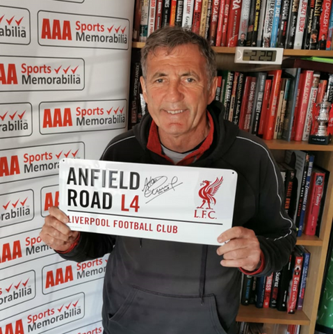 Alan Kennedy Hand Signed ‘Anfield Road’ Metal Sign In Deluxe Classic Frame