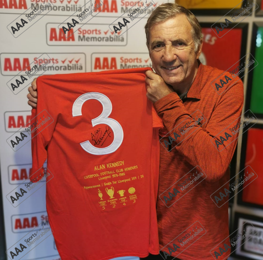 Alan Kennedy Hand Signed Career Honours Presentation Shirt in Deluxe Classic Frame