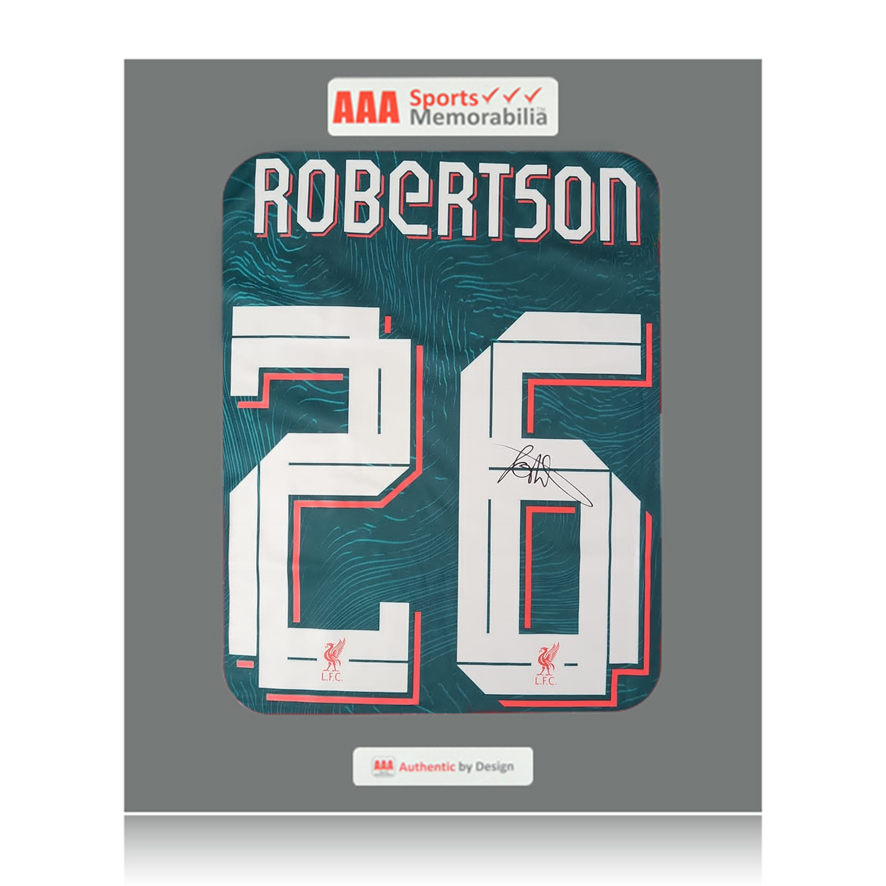 Andy Robertson Hand Signed Liverpool 2022-23 3rd Shirt in AAA Gift Box