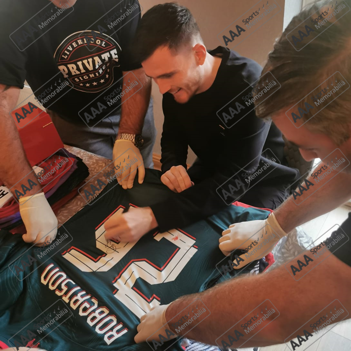 Andy Robertson Hand Signed Liverpool 2022-23 3rd Shirt in AAA Gift Box