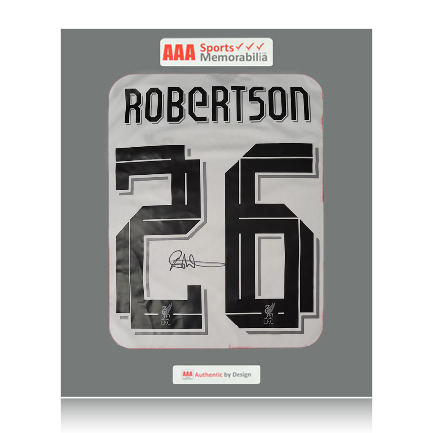 Andy Robertson Hand Signed Liverpool 2022-23 Away Shirt in AAA Gift Box