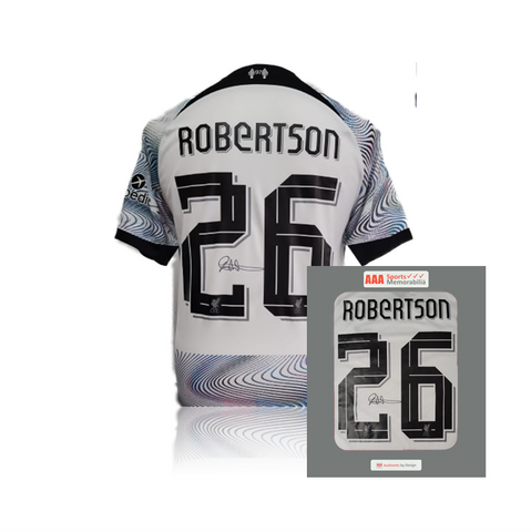 Andy Robertson Hand Signed Liverpool 2022-23 Away Shirt in AAA Gift Box